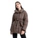Women's Clothing Warm Stand Collar Belt Cotton Jacket Winter Padded Jacket With Detachable Hood, Warm Quilted Coat For Streetwear & Casual Outfits_ecoleips.com
