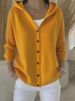 Autumn Single Breasted Loose Women's Sweater Simple Fashion Solid Knitted Hooded Top Winter Long Sleeve Harajuku Jumper Cardigan_ecoleips.com