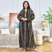 Voya MT311 Middle Eastern Apparel Foreign Trade Autumn New Arab Women's Long Fashionable Embroidered Tassel Pendant Dress_ecoleips.com