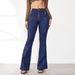 Women's Clothing Spring And Summer New Retro Stitching Jeans Women's Slim Fit Stretch Flared Pants_ecoleips.com