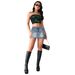 2024 Cross-Border European And American Summer New Denim Short Women, Vintage Stretch Tight-Fitting Workwear Pocket_ecoleips.com
