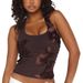 Summer Women's Halter Neck Short Vest Style Three Dimensional Embroidered Jacquard Backless Sexy Top_ecoleips.com