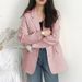 Casual Women's Blazer Jacket Loose Fit Korean Style Autumn Spring Trench Coat British Retro Fashion_ecoleips.com