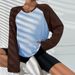 Voya Women's Clothing European Women's Clothing 2026 Spring/summer American Retro Patchwork Color-blocking Raglan Long-sleeve_ecoleips.com