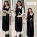 20025 Autumn New Korean Fashion Two-Piece Maternity Sweater Dress_ecoleips.com