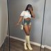Women's Clothing Sexy Side Zipper Washed Skirt Shorts_ecoleips.com