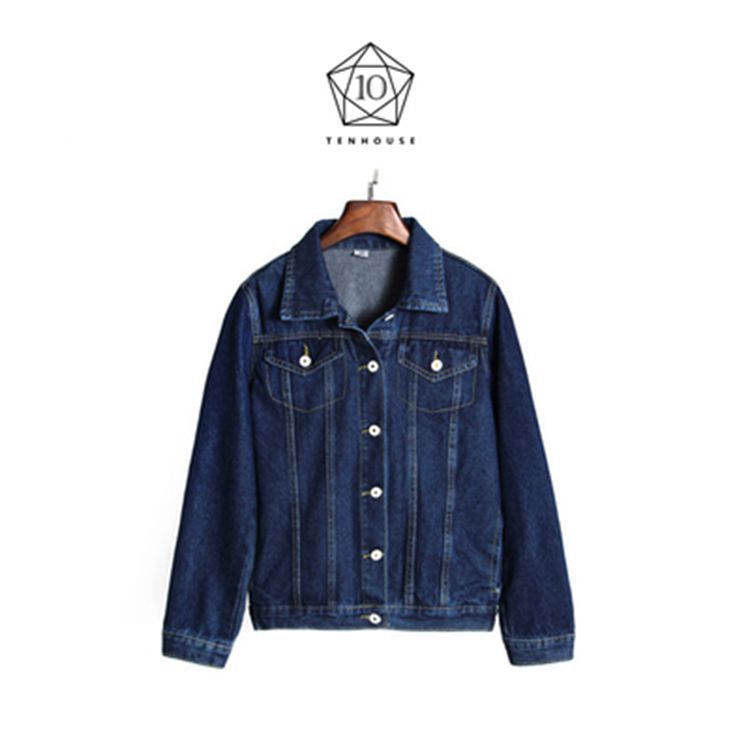 "Korean Style Denim Jacket For Women – Slim Fit Long Sleeve Lightweight Coat, Casual & Streetwear Outerwear"_ecoleips.com