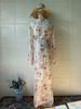 Summer Floral Two-Piece Dress Set – Long Sleeve Ruffled Blouse & A-Line Skirt, Vintage-Inspired With Tie Waist, Breathable Cotton-Polyester Blend_ecoleips.com