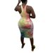 Women's Summer Fashion Tie Dye Print Mid-Length Sheet Dress Vest Style_ecoleips.com