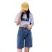 Women's High-Waisted Slimming Denim Shorts Summer Style Thin Fashionable Casual Wide Leg Five-Point Pants plus Size_ecoleips.com