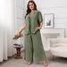 Women’s Clothing Fashion Spring And Summer Temperament Casual Short Sleeved Tops Knitted Trousers Suits_ecoleips.com