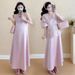 New Korean Fashion Jacquard Top + Camisole Dress Two-Piece Set For Pregnant Women_ecoleips.com