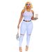 Women's Clothing White Ripped Plus Size Skinny Jeans European American Style For Women_ecoleips.com