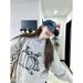 Abstract Pattern Design Sense Gray Sweater Women's Fall And Winter Loose Slouchy Pullover Versatile Round Neck Top Long_ecoleips.com
