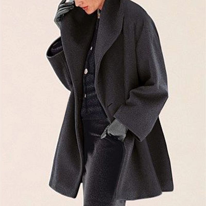 Women's Clothing Oversized Hooded Wool Blend Coat - Double-Faced Longline Trench For Autumn & Winter_ecoleips.com