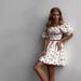 Foreign Trade Cross-border European And American Women's New Spring-summer White Cherry Print Puff Sleeve Off-shoulder_ecoleips.com