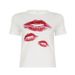 Girlish And Unique Lip Print Short Sleeve T-Shirt For Women, 2025 Early Spring New Arrival, Round Neck Pullover, Loose_ecoleips.com