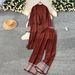 Women's Clothing Light Luxury Simple Knitted Temperament Suit Women's Winter Turtleneck Sweater Cardigan Coat High Waist Slim Trousers_ecoleips.com