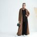 Women's Luxe 3D-Textured Maxi Dress With Princess Sleeves & Belted Waist, Warm Winter Dress For Dubai & Cold Weather_ecoleips.com