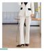 Women's Clothing Black Suit Jacket Professional Attire Color Block Stylish Slightly Flared Pants Spring Autumn Winter Goddess Style_ecoleips.com
