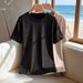 Women's Clothing Women's Casual Round Neck Short Sleeve T-Shirt Style Plain Sports Top Solid Color Loose Two Piece Set_ecoleips.com