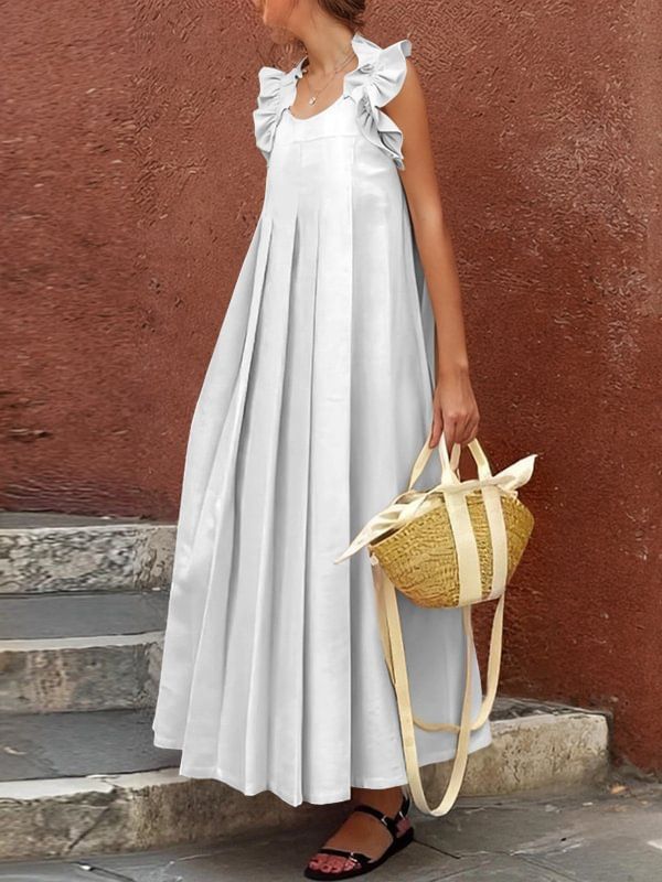 Women's Clothing Long Ear Shaped Versatile Vacation Spring And Summer Dress_ecoleips.com