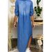 European And American Cross-border Plus-size Loose-fitting Women's Clothing, Washed Denim Dress_ecoleips.com