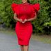 Women's Clothing New Fashion Sexy Lotus Sleeve Beaded Party Dinner Dress _ecoleips.com