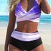 Aria Basics Women's Cross-Border Sexy European And American Hot Girl Striped Print Two-Piece Bikini Swimsuit_ecoleips.com