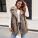 Women's Clothing Ladies Imitation Fur Suit Collar Vest Imitation Fox Fur Vest Plush Long Fur Vest_ecoleips.com