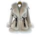 luxury fur coat for women, winter w longline open front jacket, soft fluffy cozy oversized cardigan, elegant streetwear style (white/coffe)_ecoleips.com