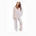 Women's V-Neck Sweater & Pants Set – Cozy Loose Fit For Autumn & Winter (XS-XL, Burgundy/Navy Blue/White/Light Purple/Black/Camel)_ecoleips.com