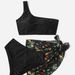Women's Clothing One Shoulder Sexy Split Fashion Bikini Bikini Swimming Three Piece Swimsuit_ecoleips.com