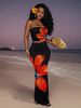 Sexy Floral Print Tube Top & Skirt Set - Bodycon Dress Outfit For Women, Summer Party, Beach Vacation, Street Style (S/M/L)_ecoleips.com