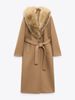 Luxury Faux-Fur Collar Wool Coat – Elegant Long Winter Overcoat With Detachable Fur Trim (S/M/L, Beige/Khaki For Timeless Sophistication)_ecoleips.com