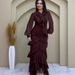 Muslim Dress Women Elegant Victorian-Inspired Long Sleeve Maxi Dress With Flowy Hem Bell Sleeves – Soft Cotton-Polyester Blend, Tailored Fit For Women_ecoleips.com