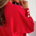Women's Casual Loose Solid Color T-Shirt Button V Neck Long Sleeve For Spring/Autumn American Style_ecoleips.com