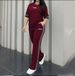 Women's Spring/Summer/Fall Two Piece Set Crew Neck Short Sleeve T-Shirt & Casual Elastic Waist Loose Fitting Trousers_ecoleips.com