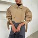 Autumn Winter Short Trench Coat – Vintage Retro Oversized Blazer With Double Breasted Buttons & Epaulettes, Casual Office Wear, Flyaway Sleeves_ecoleips.com