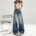 2026 Spring New American Retro Women's High-Waisted Loose Vintage Straight Wide-Leg Floor-Length Jeans_ecoleips.com
