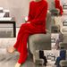 Women's Clothing Sweater Suits Long Sleeved Solid Color Knitted Casual Two Piece Knitted Sweater For Women_ecoleips.com