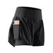 2025s 2025 Summer New Women's Casual Loose High-Waisted Ruffle Yoga Sports Shorts_ecoleips.com