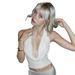 European And American Style Women's Halter Neck Deep V Tie Back Vest Sexy Sparkly Top for Summer 2025_ecoleips.com