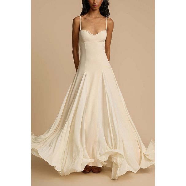 Women’s Clothing Spring And Summer New Sling Big Swing Dress INS Casual Loose Holiday Zipper Dress_ecoleips.com
