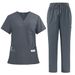 Women’s Clothing New Arrival Doctor Nurse Work Uniform Surgical Gown Surgical Gown Hand Washing Gown Operating Room Straight Pants Solid Color Suit_ecoleips.com