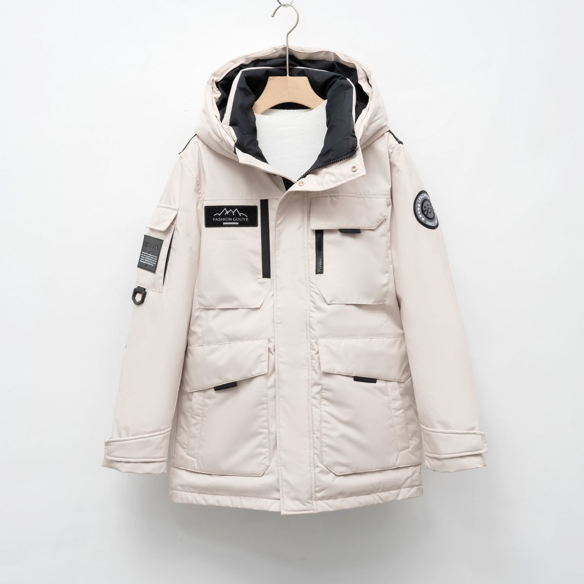 New Down Jacket Hooded Thickened Tooling Parker Down Jacket Men And Women Winter Fashion Cold Couple Warm_ecoleips.com