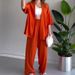 Women's Clothing Solid Color Loose Casual Style Tops Two Piece Suits_ecoleips.com
