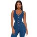 Women's Sexy Denim Jumpsuit With Flared Pants – Casual Suspender Romper For Spring/Summer (Bluish, S-2XL)_ecoleips.com