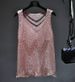 Sequin Mesh Camisole – Glamorous Lace-Up Sleeveless Top With Metallic Threads | Bodycon & Sexy_ecoleips.com