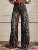 Women's 3D Digital Printed Faux Denim Wide Leg Pants Flared Slim Fit Versatile Factory Direct Sales Bottoms_ecoleips.com